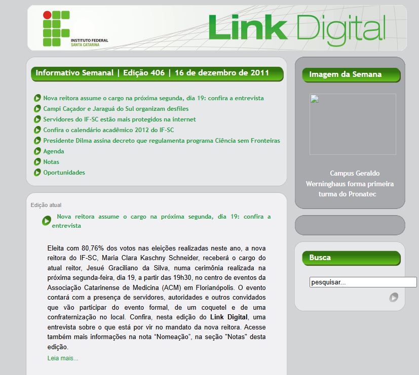 Em uma nova mudança, o Link Digital passou a ser feito em html e publicado no site www.linkdigital.ifsc.edu.br