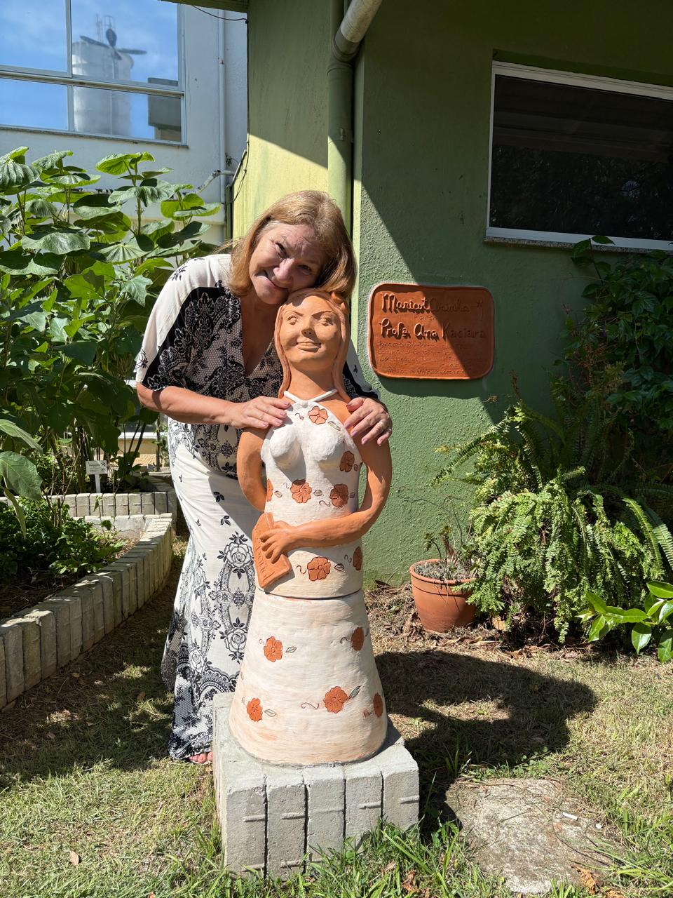 Maria Lúcia, mãe da Ana Kaciara, veio de ônibus de Foz do Iguaçu (PR) até Florianópolis (cerca de 950km de distância) para participar da homenagem